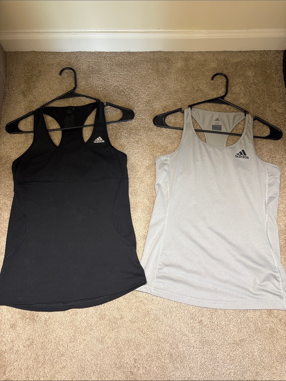 adidas Women’s Racerback Tank Tops - Black & Light Gray Duo